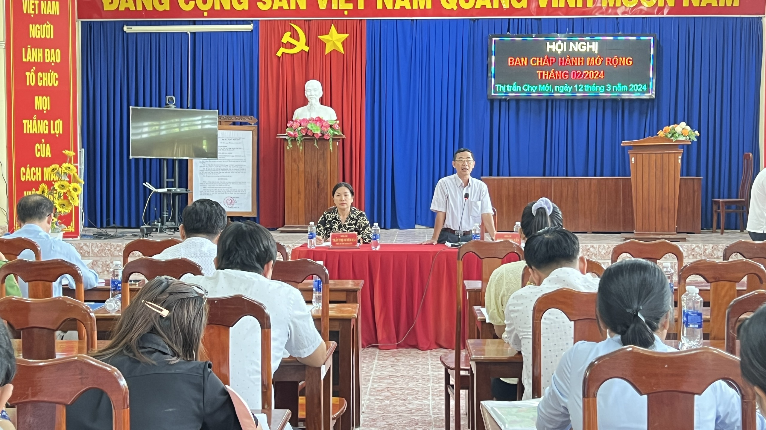 ĐẢNG ỦY THỊ TRẤN CHỢ MỚI TỔ CHỨC HỘI NGHỊ BAN CHẤP HÀNH MỞ RỘNG THÁNG 02/2024