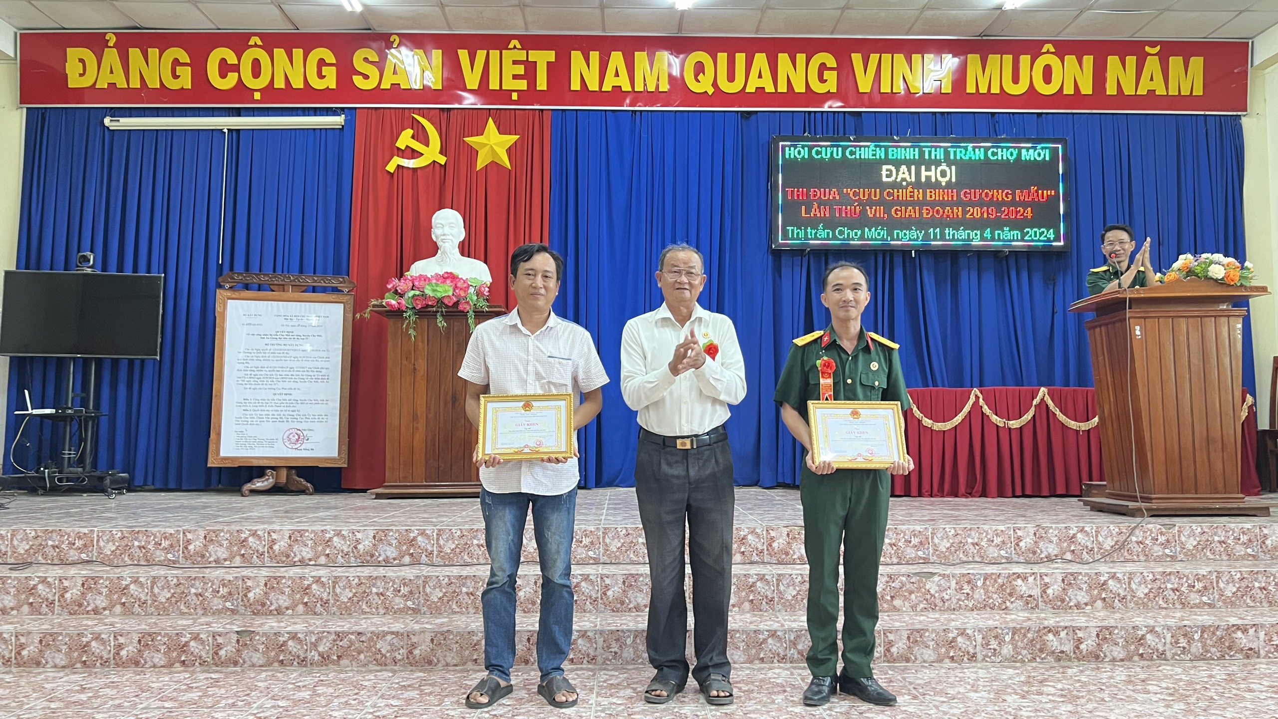 ĐẠI HỘI THI ĐUA “CỰU CHIẾN BINH GƯƠNG MẪU” LẦN THỨ VII, GIAI ĐOẠN 2019-2024 THỊ TRẤN CHỢ MỚI